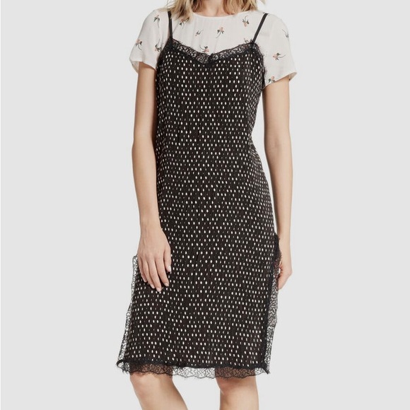 🌷 Free People Margot 2fer Black and White Polka Dot Slip Dress - Picture 8 of 8